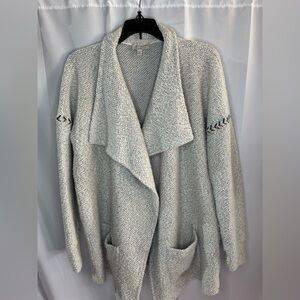 Lucky Brand Cream Open Front Blanket Cardigan